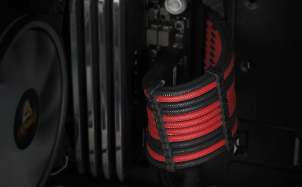 Sleeved Extension cable kit Black/Red - Image 6